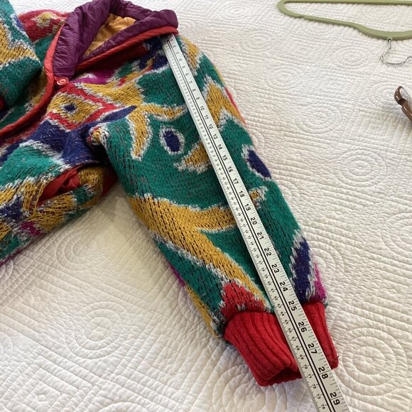 Vintage Jennifer Chase Shawn Neck size L 80s 90s Sweater Jacket Reversible Boho - Picture 9 of 13